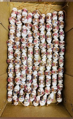10 Strands White Wedding Cake Beads Multi shapes, Duty Paid Door Delivery.