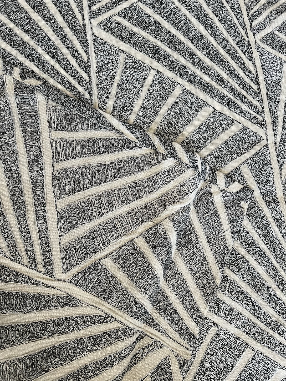 Donghia Majestic Metallic Charcoal Upholstery Fabric 100% Linen Almost 3yds