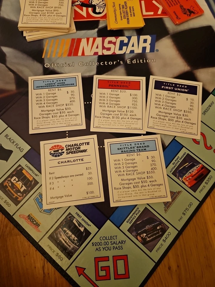 Monopoly Nescar Edition 1997 Collector's Edition US Orginal Sammler Selten - Bild 2 von 4