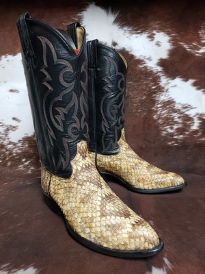 Tony Lama Eastern Diamondback Rattlesnake   Western Cowboy Boots Mens Size 7 EE