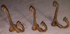 Nice Group 3 Antique Cast Metal Double Wall Hooks