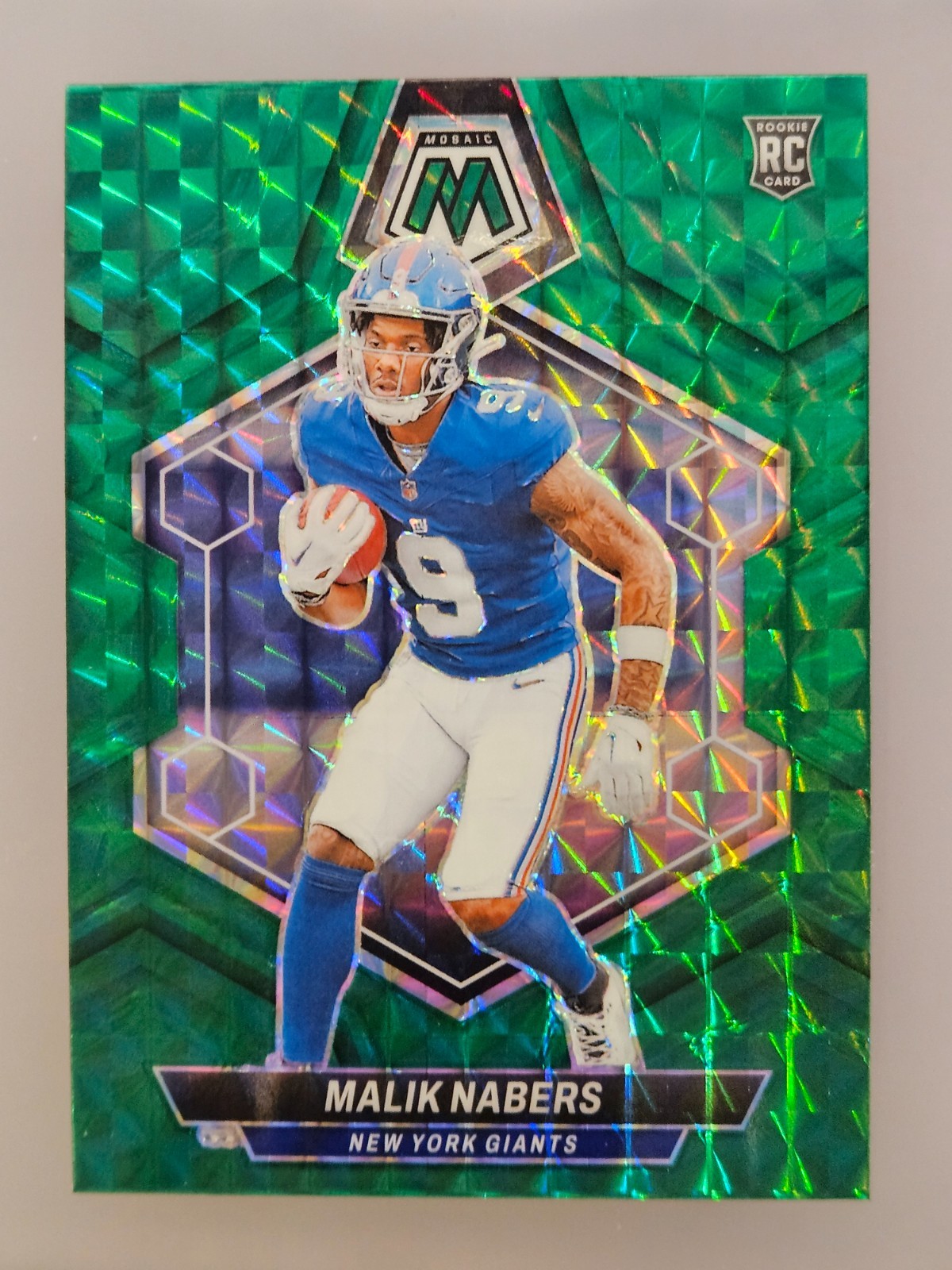 2024 Panini Mosaic - Rookies Malik Nabers #306 Green Mosaic Prizm (RC)
