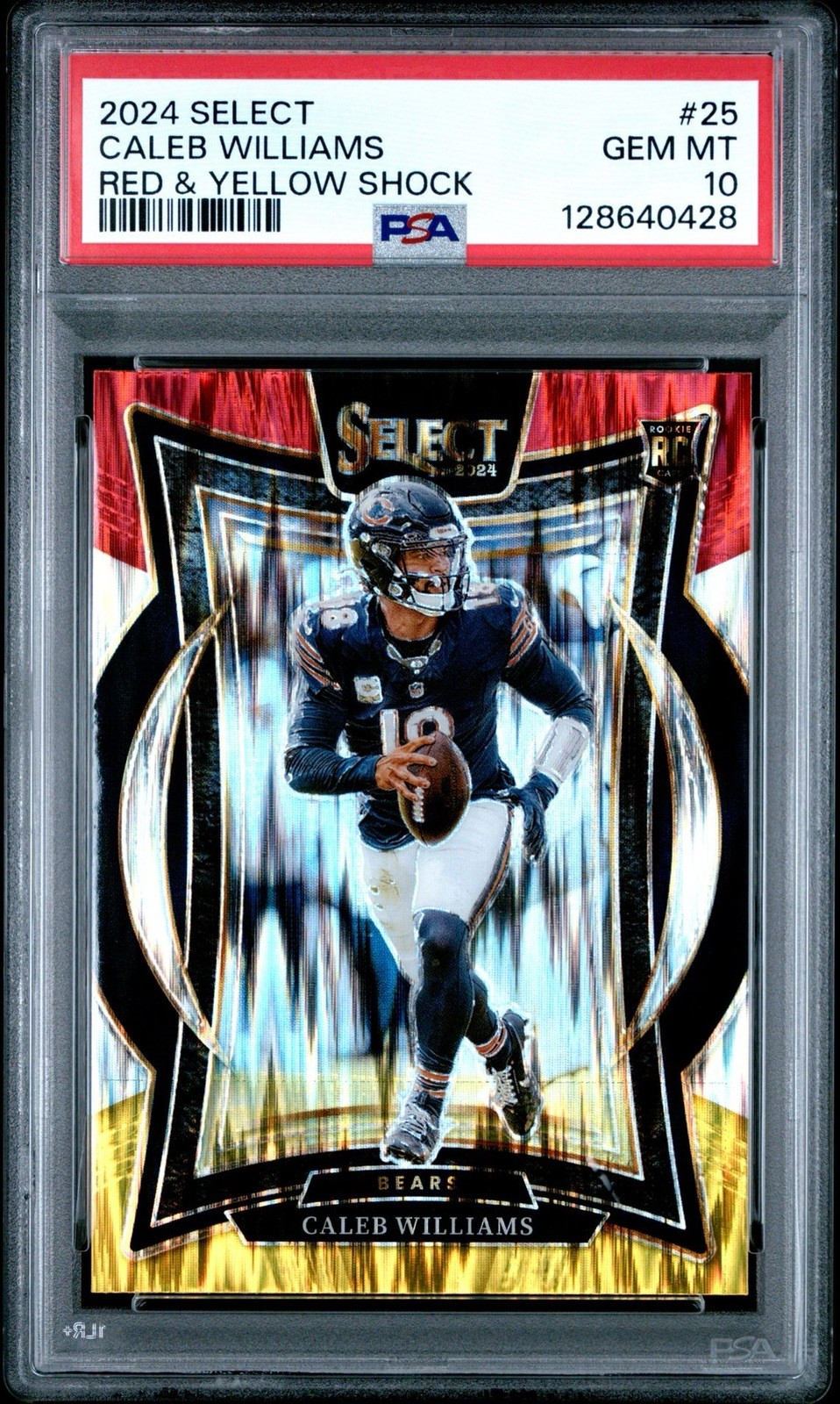 ✨PSA 10 💎 2024 Select Caleb Williams Concourse RC Red and Yellow Prizm Shock