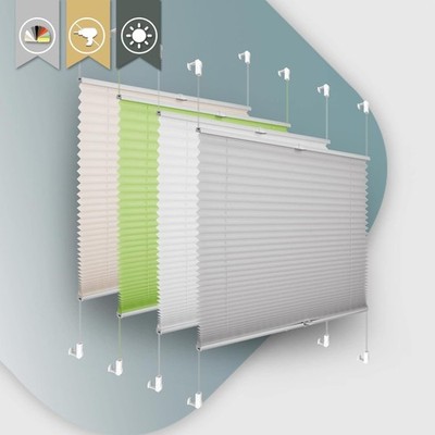 Lichtdurchlässiges Faltrollo ohne Bohren | Jalousie Easyfix