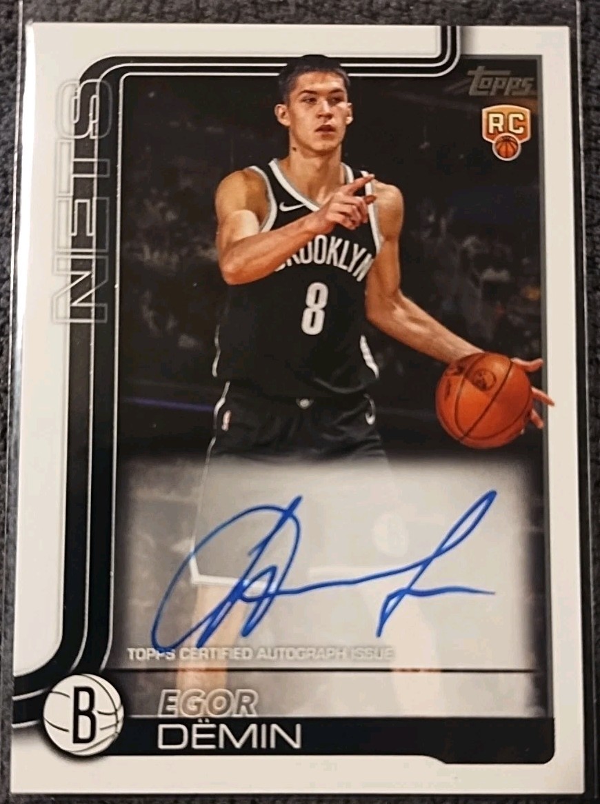 2025 Topps Basketball Egor Demin Auto rc Nets On Card Flagship Real Ones