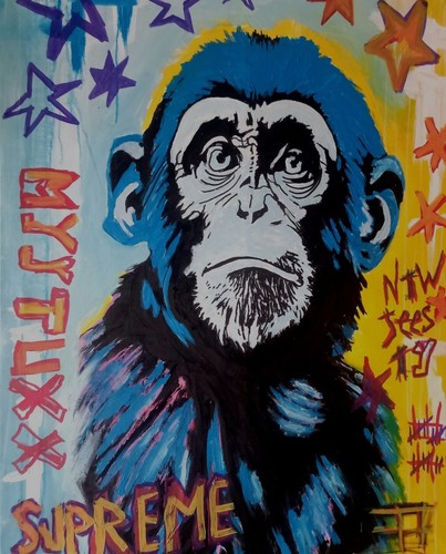 Pintura original única firmada arte moderno abstracto pintura imagen arte pop - Imagen 3 de 9