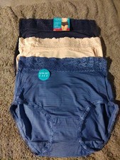 Lot Of 3 Vanity Fair Women's Flattering Lace Brief Panties Nylon- Sz 6 13136