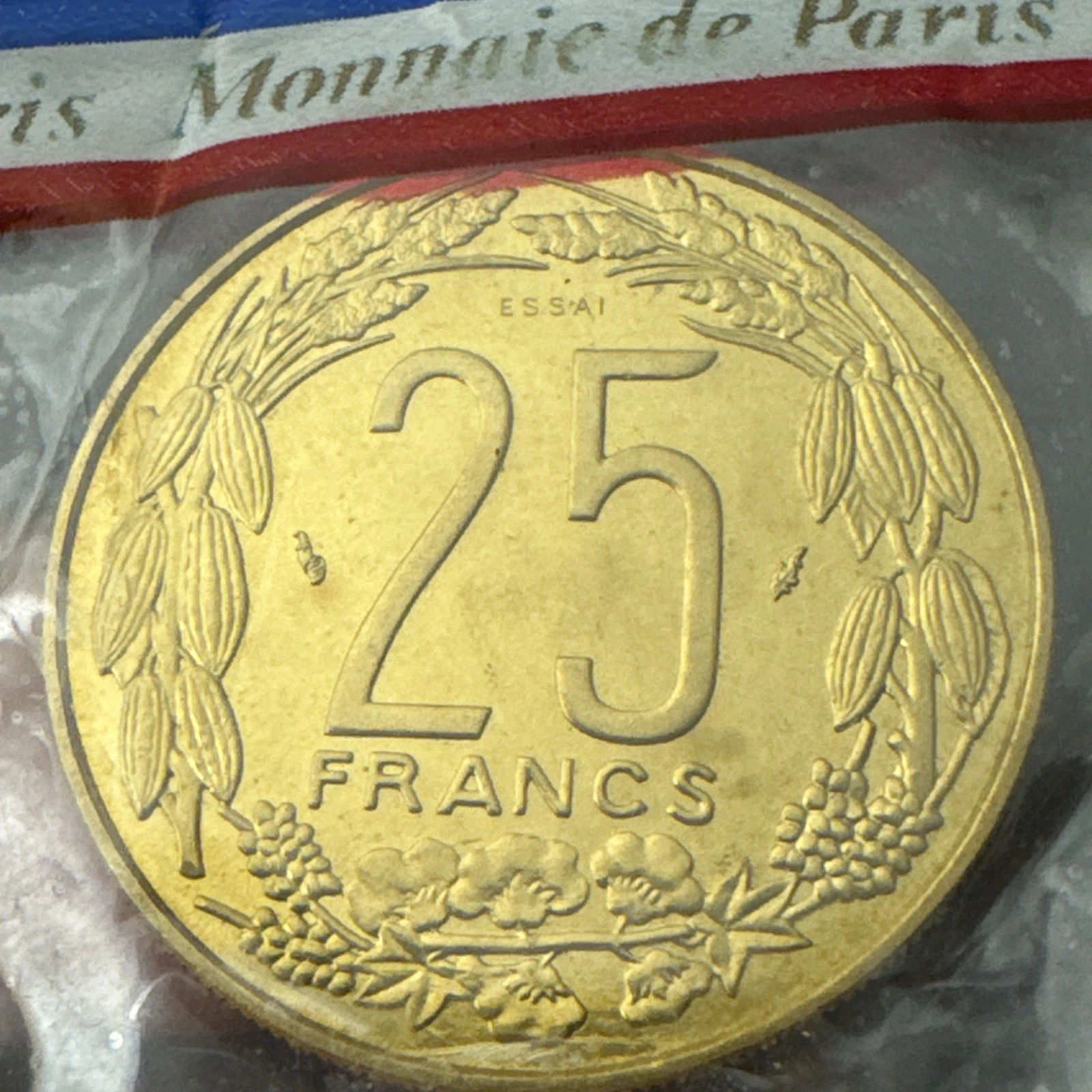 Pièce 25 Francs Monnaie De Paris Essai Banque Des États De l’Afrique 1975 FDC