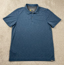 Eddie Bauer Travex Polo Shirt Mens Medium Blue Active Short Sleeve Stretch Golf