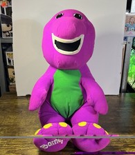 Vintage 1992 Talking Barney Playskool 18" Plush Toy Purple Dinosaur Tested Works