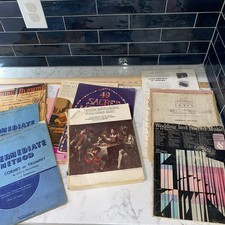 Lot of 10 vintage organ piano sheet music and songbooks / school music material