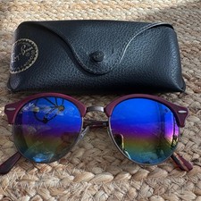 Ray-Ban RB4246 Clubround Sunglasses with Rainbow Flash Lenses