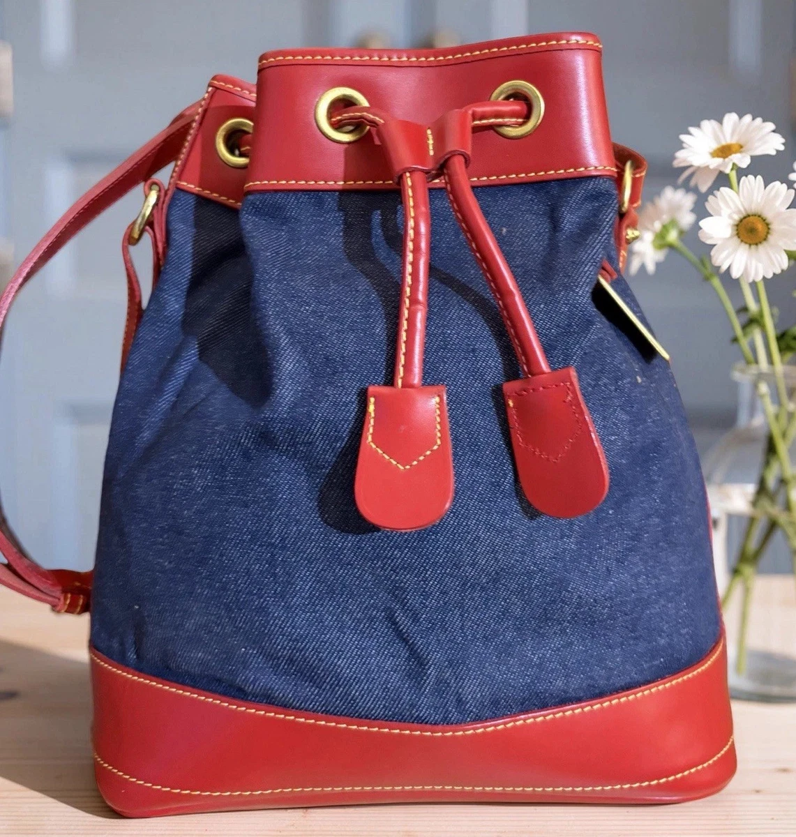 Dooney & Bourke Bucket Bags & Denim Exterior Drawstring Handbags