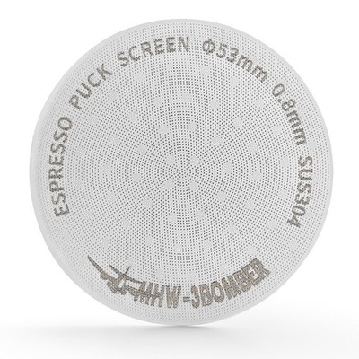 MHW-3BOMBER 54mm Puck Screen - 0.8mm Espresso - 53mm, Silver 