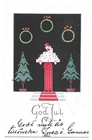 Happy Christmas Sweden Artist signed Eric Nordin Bell Boy Parcels Art Deco 1927