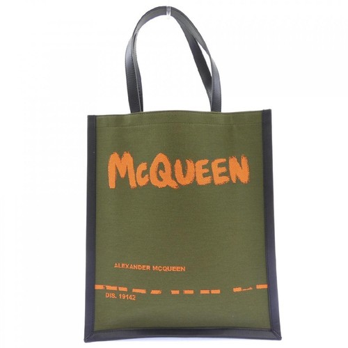Alexander McQueen 653165 Bag Khaki Tote Used Authentic