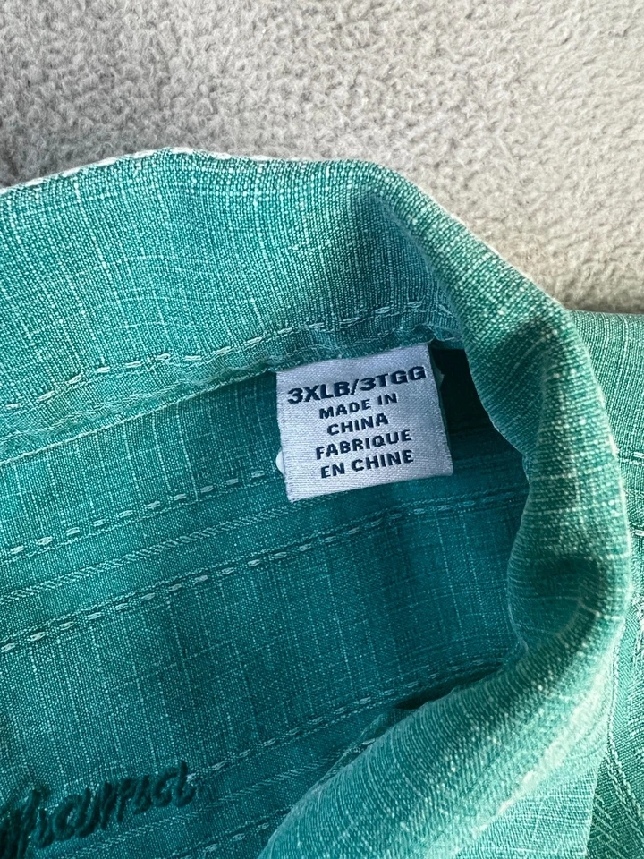 Camisa de vestir TOMMY BAHAMA para hombre 3XLB azul 100 seda manga corta informal cuello en V Foto 4 de 4