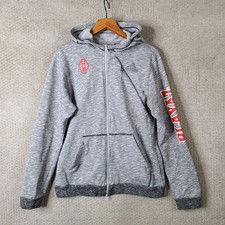 Adidas Uprising Hoodie Mens L Gray Full Zip Heathered Playaz Hooded Sweatshirt