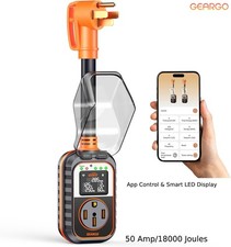 50Amp  RV Surge Protector Smart App Control 18000 J Weatherproof Camper Adapter