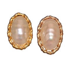 Vintage Faux Pearl Shoe Clips Large