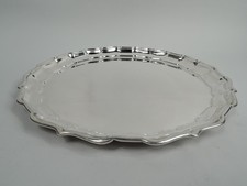 Frank W Smith Chippendale Tray 218 Georgian Piecrust American Sterling Silver