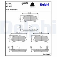 Delphi Bremsbelagsatz, Scheibenbremse LP1502 FüR Hyundai