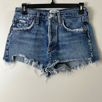 A GOLD E Blue Jean Shorts Distressed Women s 25
