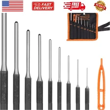 9 Pieces Roll Pin Punch Set, Removing Repair Tool with Holder for Automotive,...