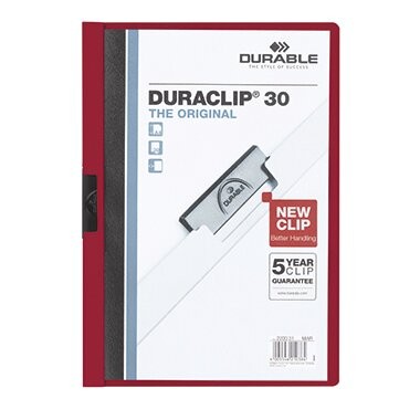 3-50x DURABLE Klemmhefter DURACLIP ORIGINAL 30, DIN A4, aubergine BIS 64% RABATT