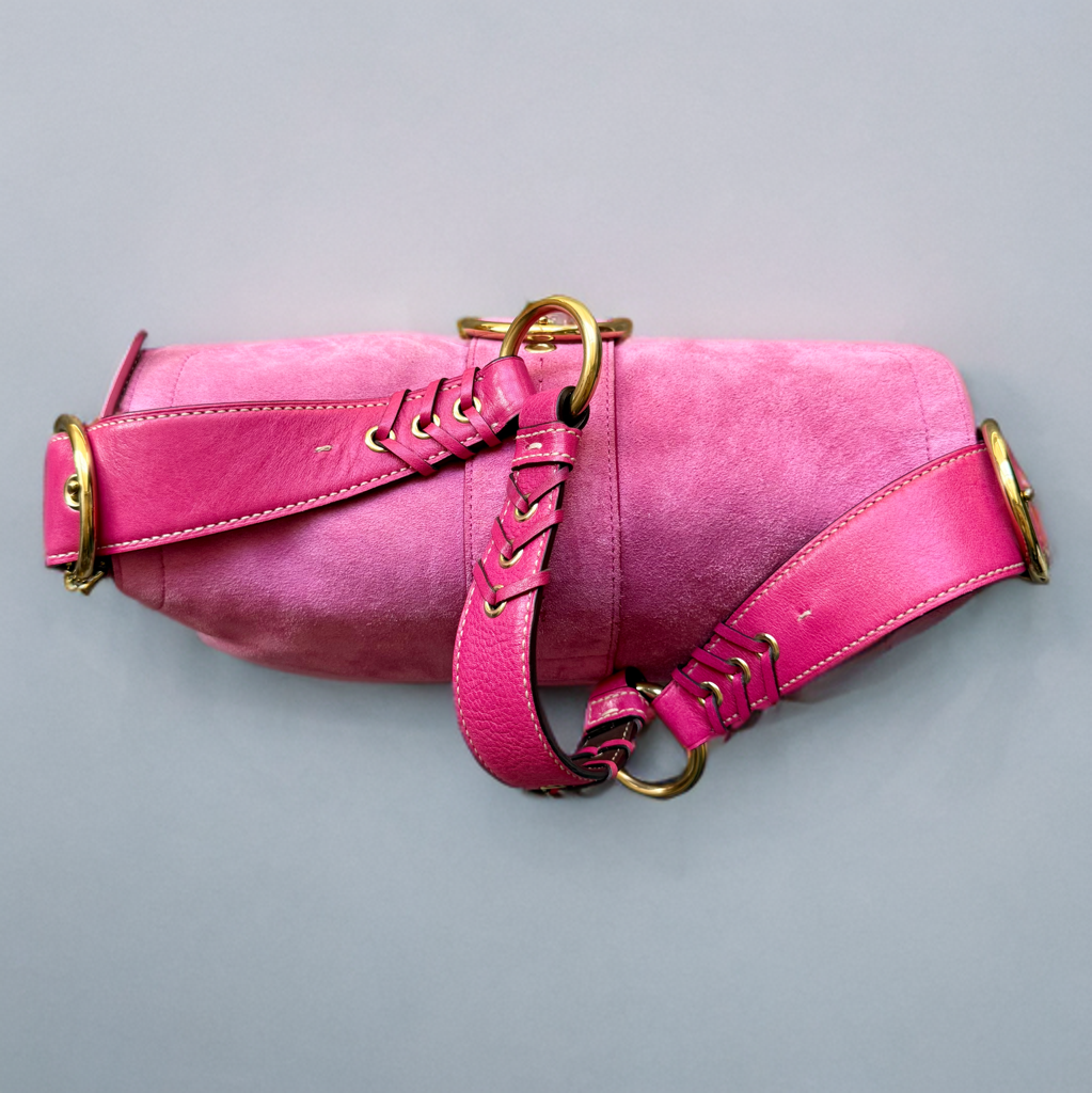 Coach Y2K Pink Suede Double Pocket Soho Flap Shoulder Bag 3659 | eBay