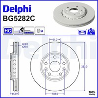 2X Bremsscheibe Delphi BG5282C FüR Mercedes Citan GroßRaumlimousine W415 Tourer