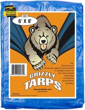 Grizzly Tarps by  6' X 8' Large Multi-Purpose Waterproof Heavy Duty Poly Tarp wi