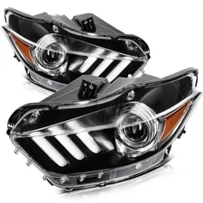 Headlights Assembly Pair For 2017-2015 Ford Mustang Clear Lens Left+Right Side