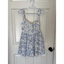 For Love and Lemons Maisie Mini Dress Blue/White Floral 25299
