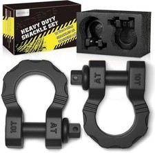 D Ring Shackles 80,000 Lbs Break Strength Heavy Duty 3/4” Clevis Shackle black