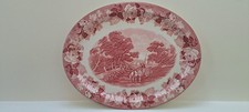 Woods Ware " Paesaggio Inglese " Piatto da portata/piatto da carne grande rosa