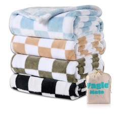 4 Pcs Baby Blankets, Fluffy Small Crib Baby Blankets for Boys, Fleece Checker...