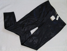 New TALBOTS Size 12 LUXURY Genuine Leather Pant LUXE Pull-On Stretch Black 499