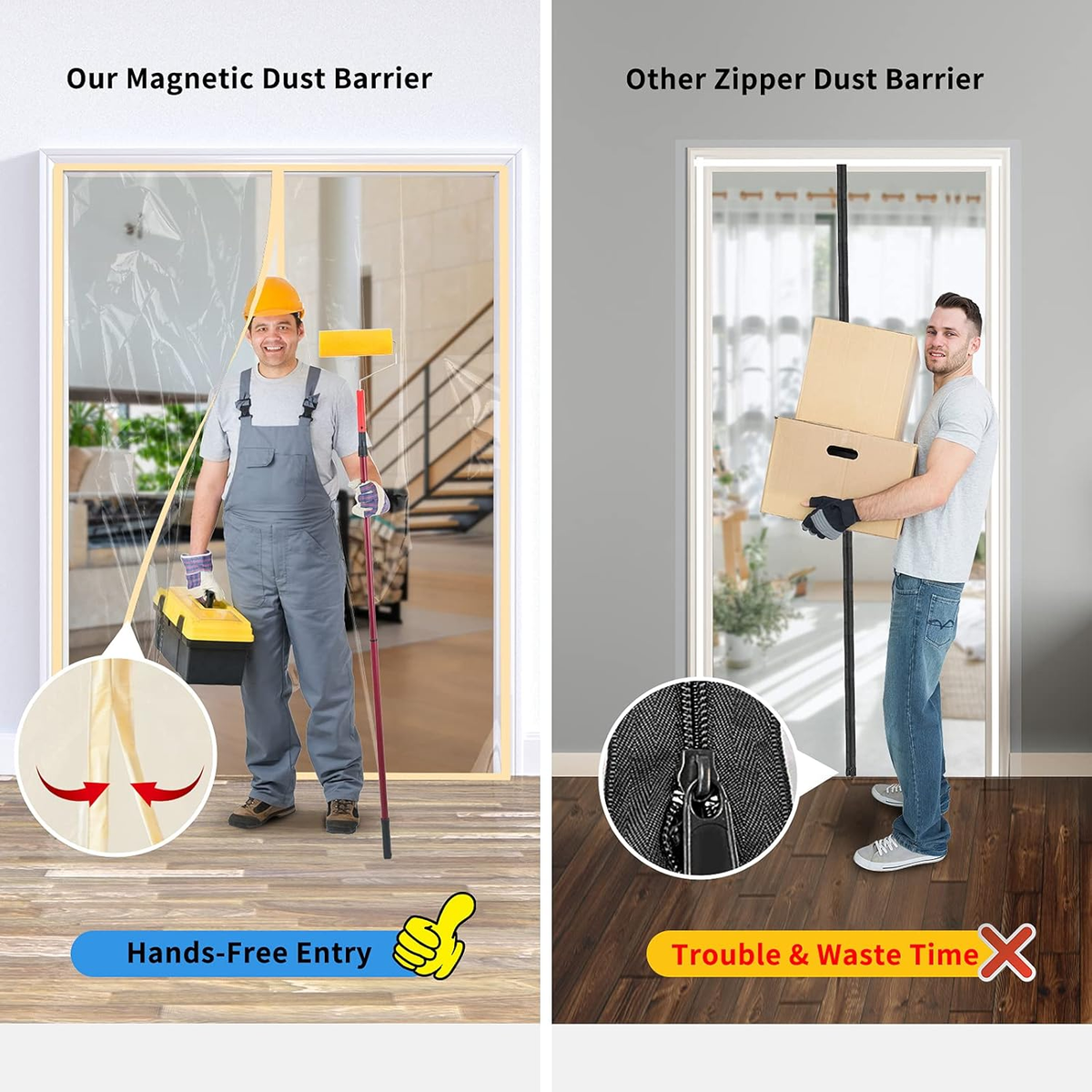 Dust Barrier Plastic Zipper Door Dust Protection Kit, Construction