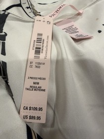 Victoria's Secret Women's Satin Long Pajama Set White Satin Medium NWT