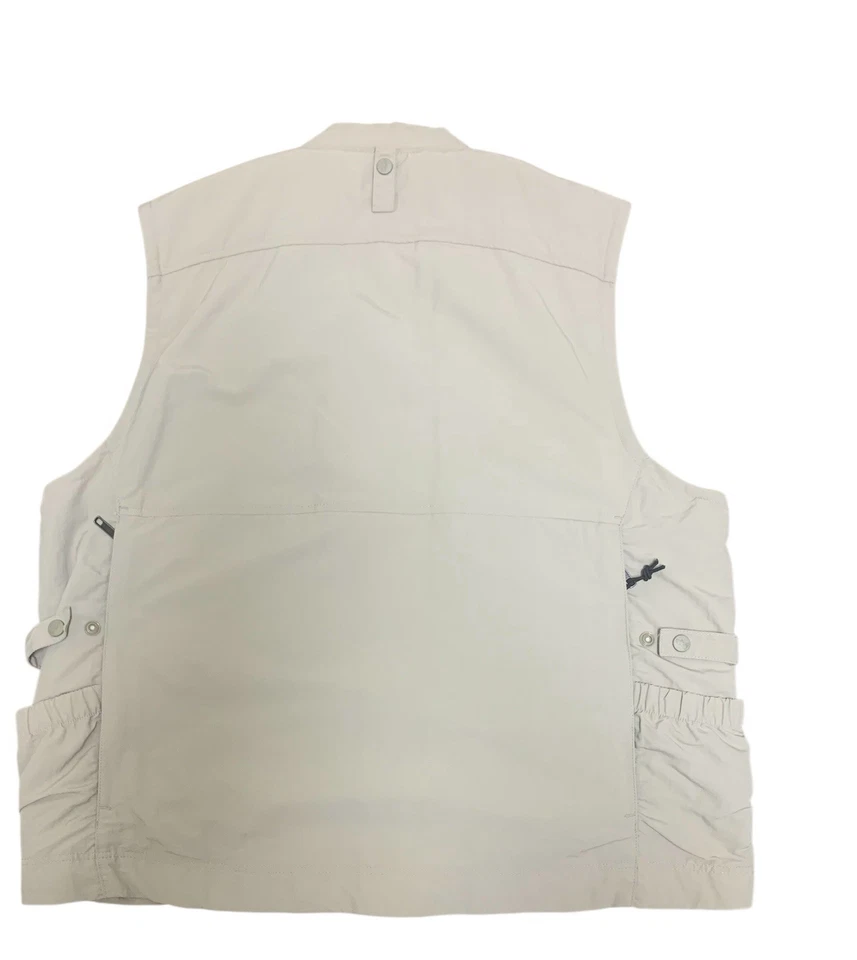 Chaleco utilitario de viaje al aire libre Royal Robbins XL beige nailon forrado de malla multibolsillo Foto 3 de 4