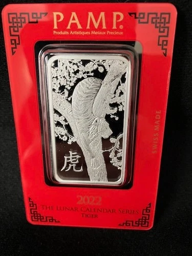 2022 PAMP Suisse Lunar Series “Year of the TIGER” 1 oz .999 Fine Silver in Assay