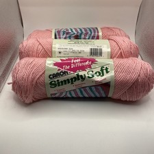 VTG Caron yarn SIMPLY SOFT 2645 LT English Rose Lot of Three 3.0 oz Skeins New