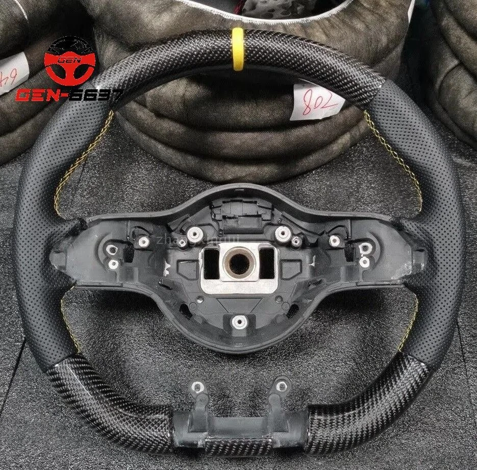Carbon Fiber Flat Steering Wheel For Mercedes-benz G63 C43 C63 W221 S63 AMG 20+ - Imagem 2 de 4