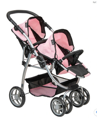 Silver Cross Puppenwagen Zwillingswellenkinderwagen Tandemkinderwagen Doppelbuggy Fun Toy