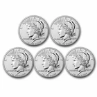 1 oz Silver Round - Peace Dollar - Lot of 5