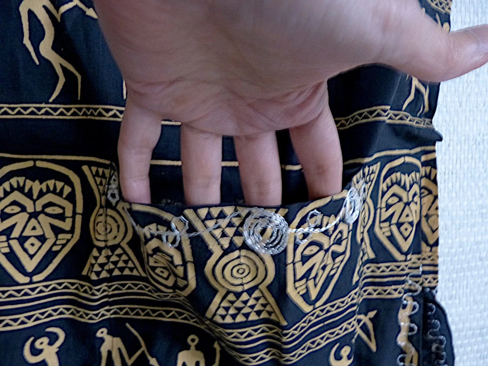 Gala Fashions tunique chemise africaine ethnique authentique brodée à motif grec - Photo 4/4