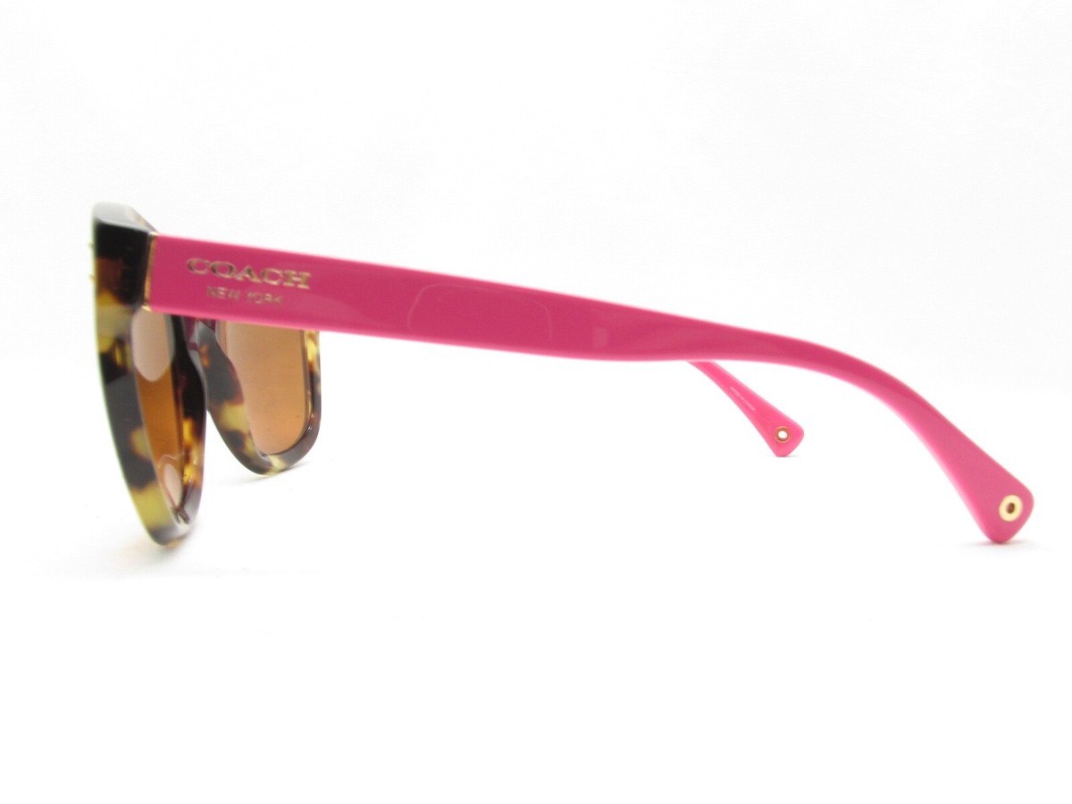 【美品】COACH サングラス Casey HC8047F ケース付 COACH CASEY HC8047 SPOTTY TORTOISE FUCHIA EYEGLASSES FRAMES
