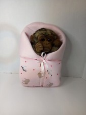 Realistic 2000 Toys R US Animal Alley Wrapped Baby Monkey Chimpanzee Puppet