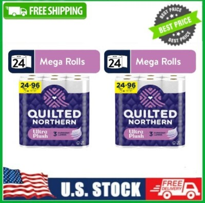 #ad 2 Pack Quilted Northern Ultra Plush 3 Ply Toilet Paper 24 Mega Rolls $46.95